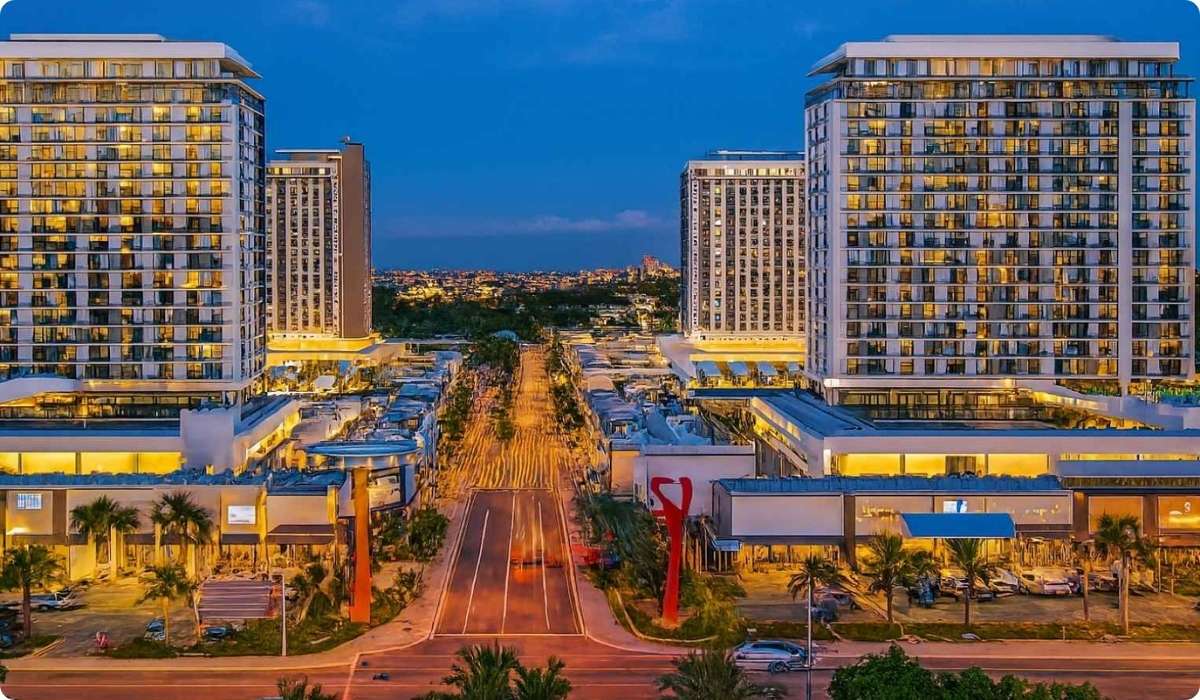 Panoramic view of Miami, Florida, with its iconic buildings in the background.