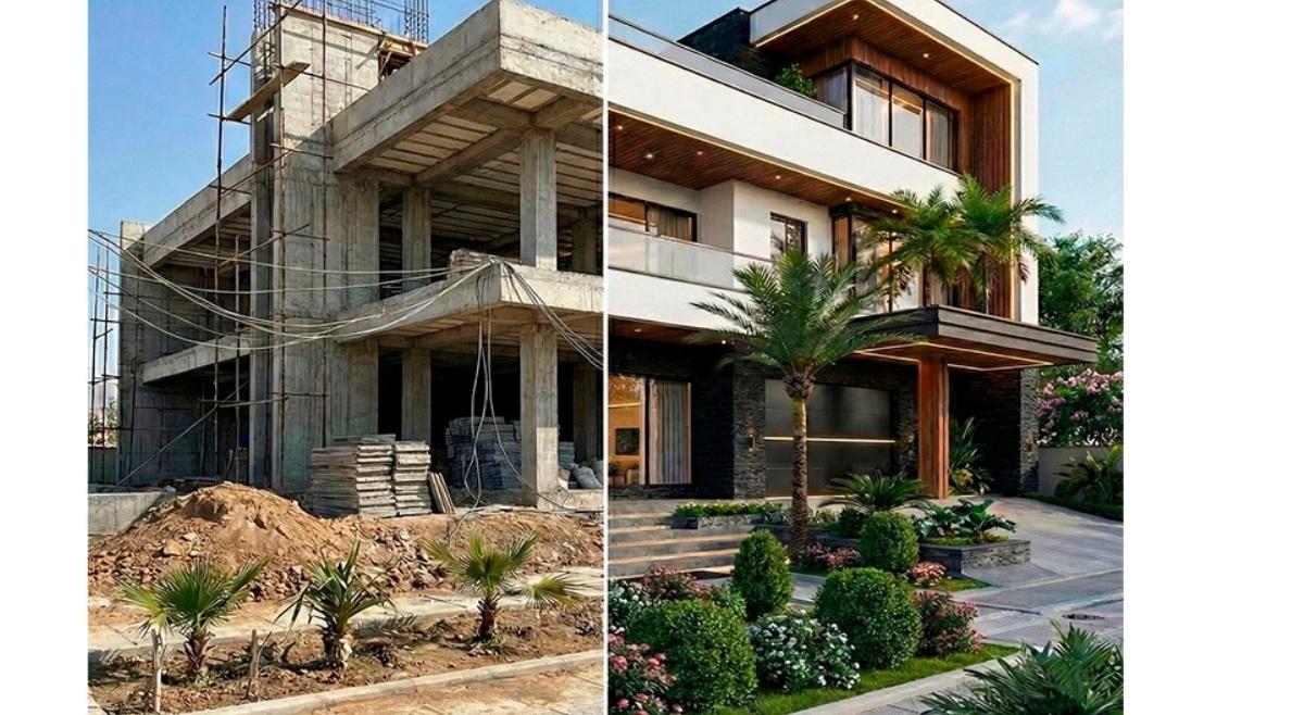 Comparación before and after de propiedad en renovación, mostrando transformación con estrategia BRRRR para inversión inmobiliaria en Florida.