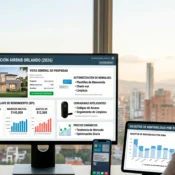 Dashboard de automatización Airbnb Orlando con KPIs de 92% ocupación e ingresos de $145,000, gestión remota desde monitor, tablet y smartphone