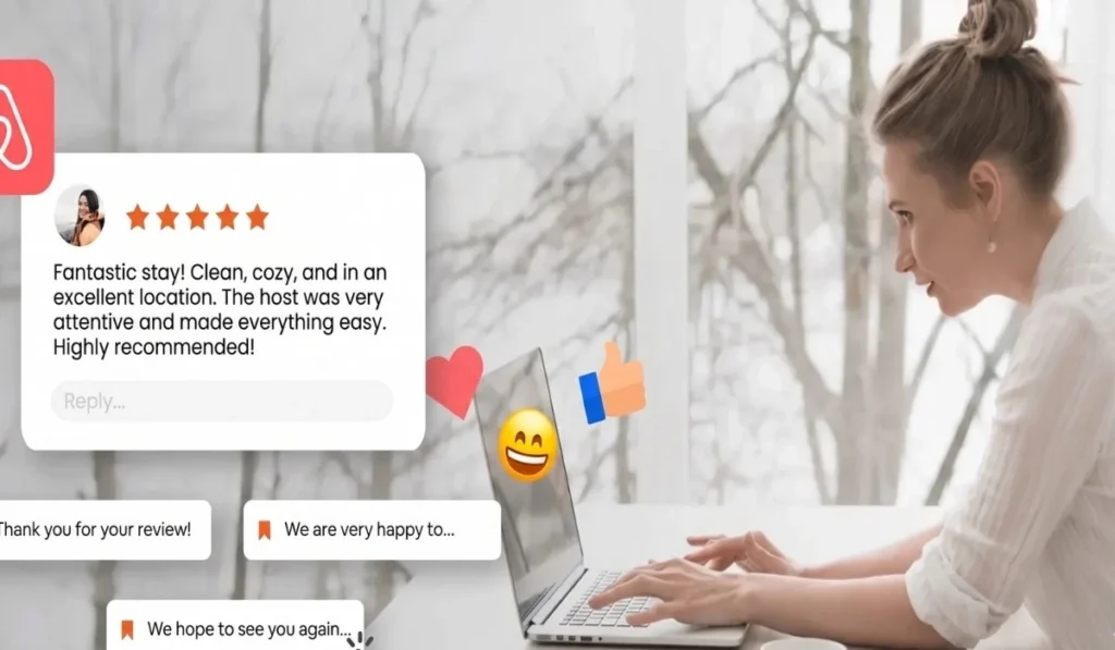 Host responding to a five-star Airbnb guest review for a vacation rental in Orlando