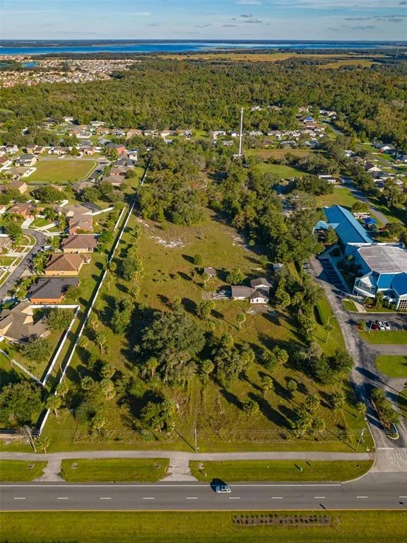 Aerial view of residential land plot in Orlando Florida available for investment.