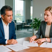 Abogada asesorando a inversionista extranjero sobre temas legales y fiscales en Florida.